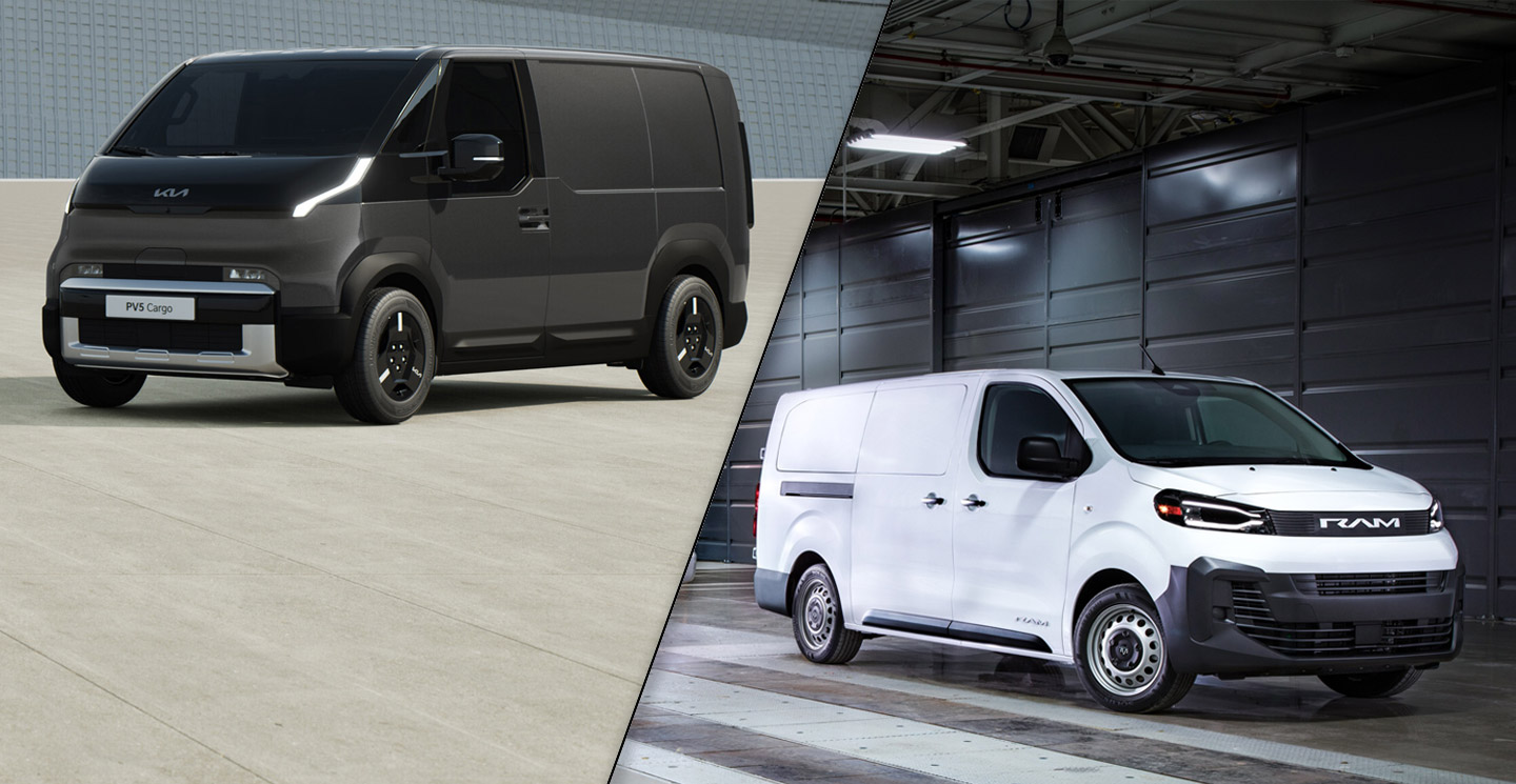 Kia PV5 Cargo 2027 contre Ram ProMaster City 2027 feature