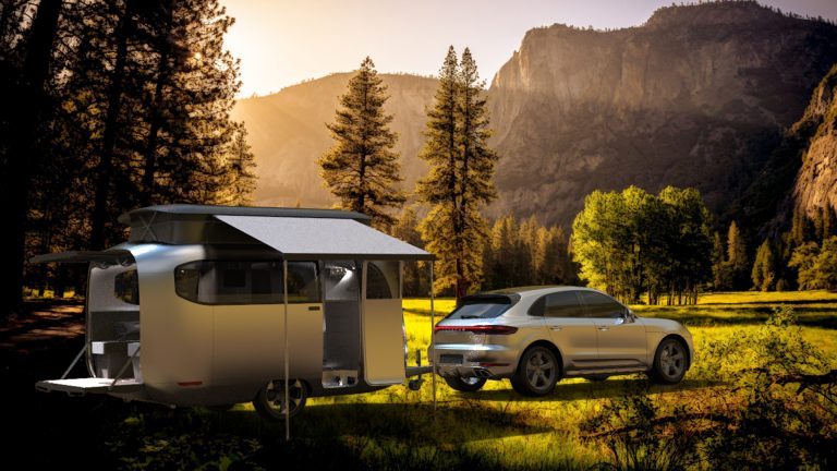 Airstream collabore avec Porsche sur une roulotte aérodynamique