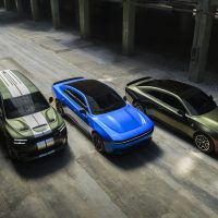 The 2026 model-year Dodge lineup includes (from left to right) the Dodge Durango SRT Hellcat Jailbreak, all-electric four-door Dodge Charger Daytona Scat Pack Plus and SIXPACK-powered Dodge Charger Scat Pack Plus. | Photo: Stellantis
